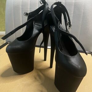 Pleaser Black Platform Stilettos